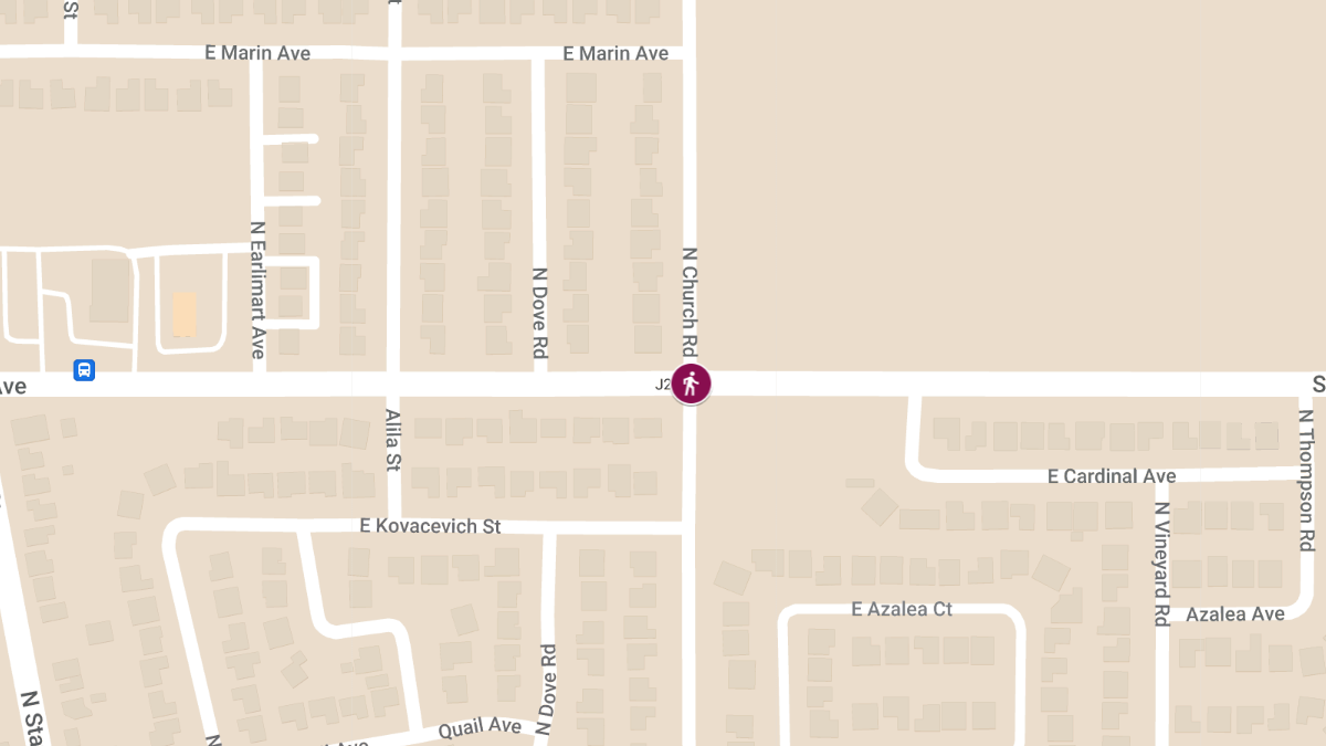 Pedestrian Injured in Crash at Sierra Ave & N Church Rd