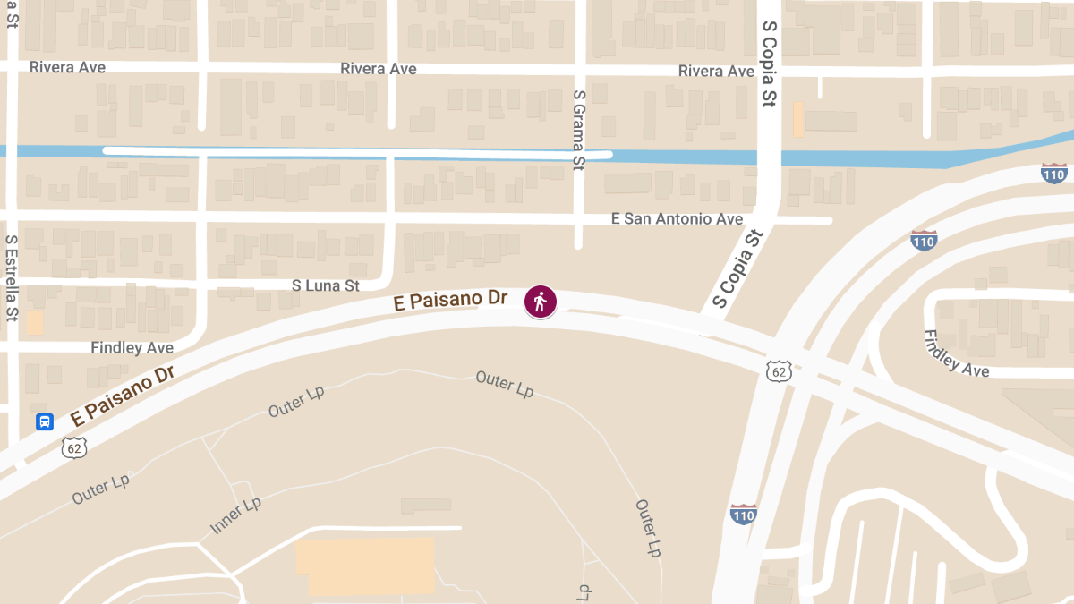 Pedestrian Injured in Crash on Paisano Dr
