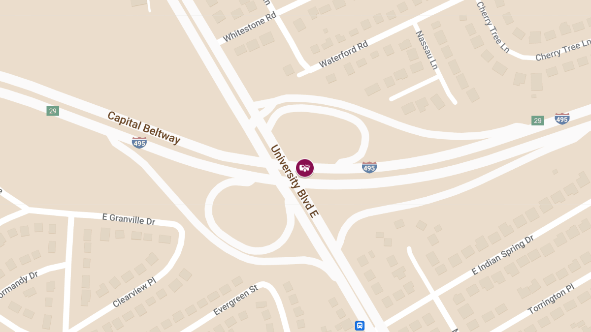 Pedestrian Injured in Crash on University Blvd E at I-495