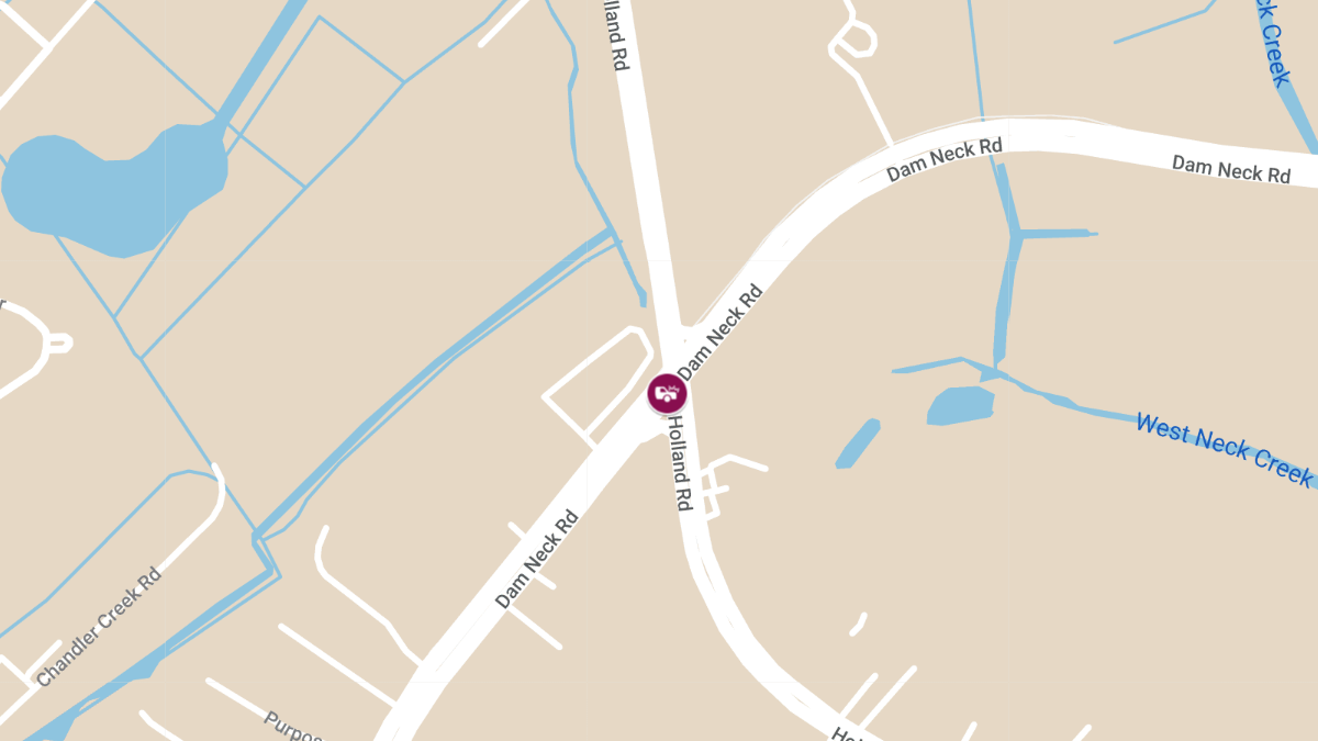 Pedestrian Seriously Injured in Crash at Dam Neck Rd & Holland Rd