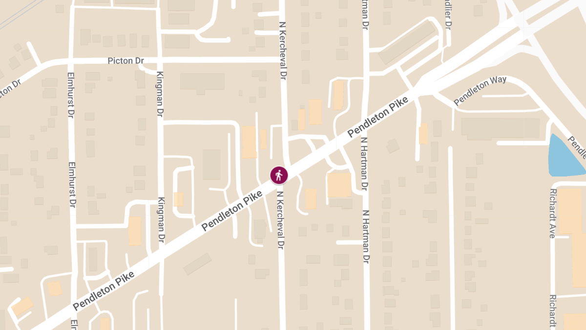 Pedestrian Struck at Pendleton Pike & N Kercheval Dr