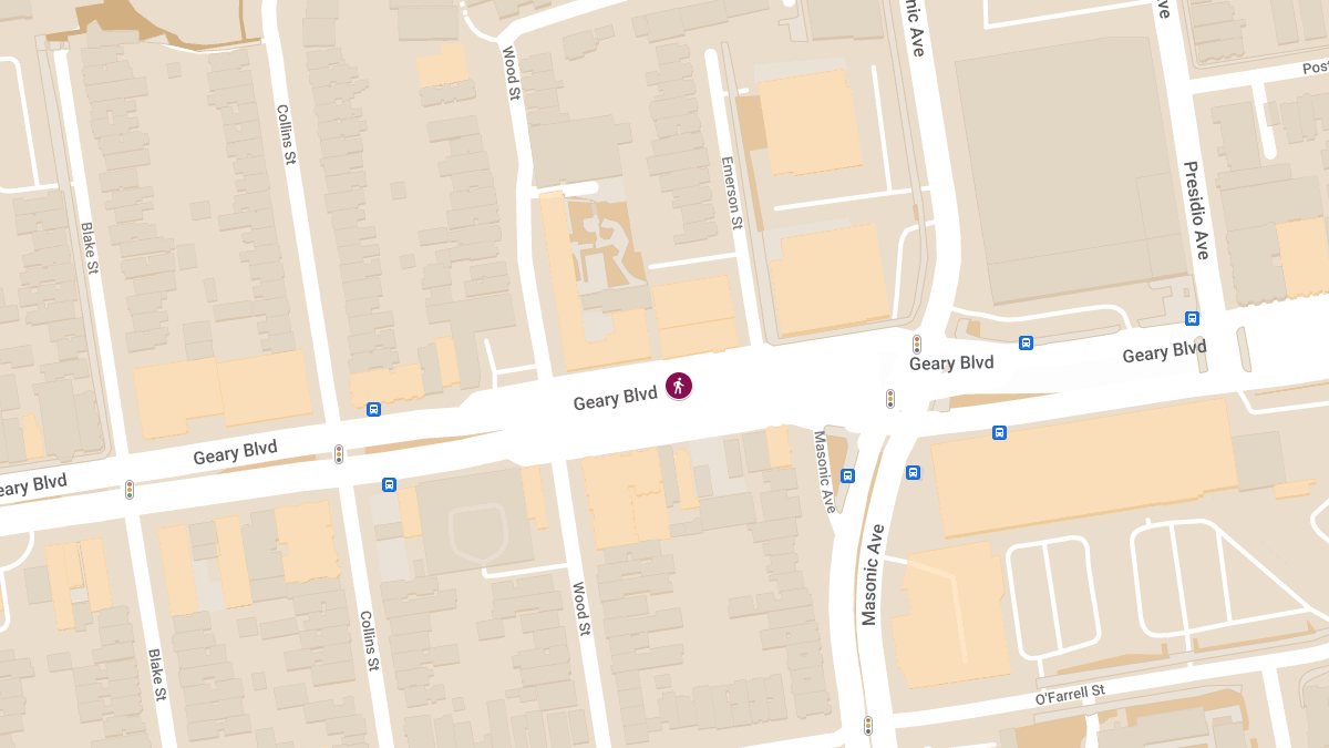 Pedestrian Struck by Vehicle at 2845 Geary Blvd