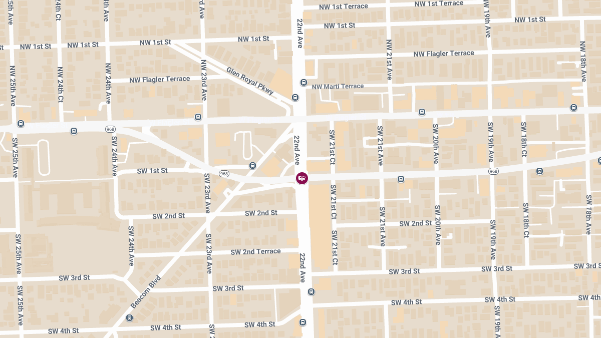 Person Injured in Bus Crash at SW 22nd Ave & SW 1st St