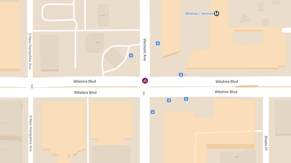 Person Injured in Car-Bicycle Crash at Wilshire Blvd & S Vermont Ave