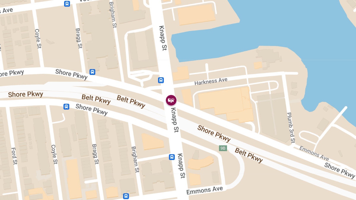 Person Injured in Crash on Belt Parkway East at Knapp St