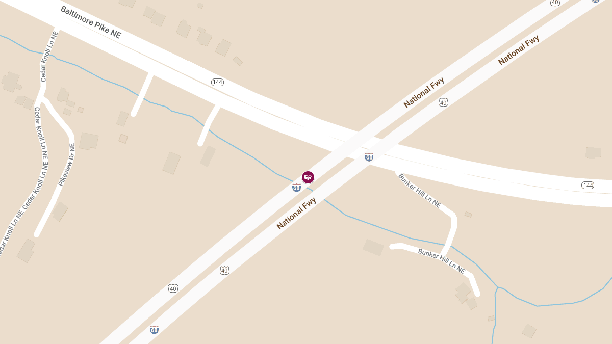 Personal Injury Collision on I-68 WB Near MM 74