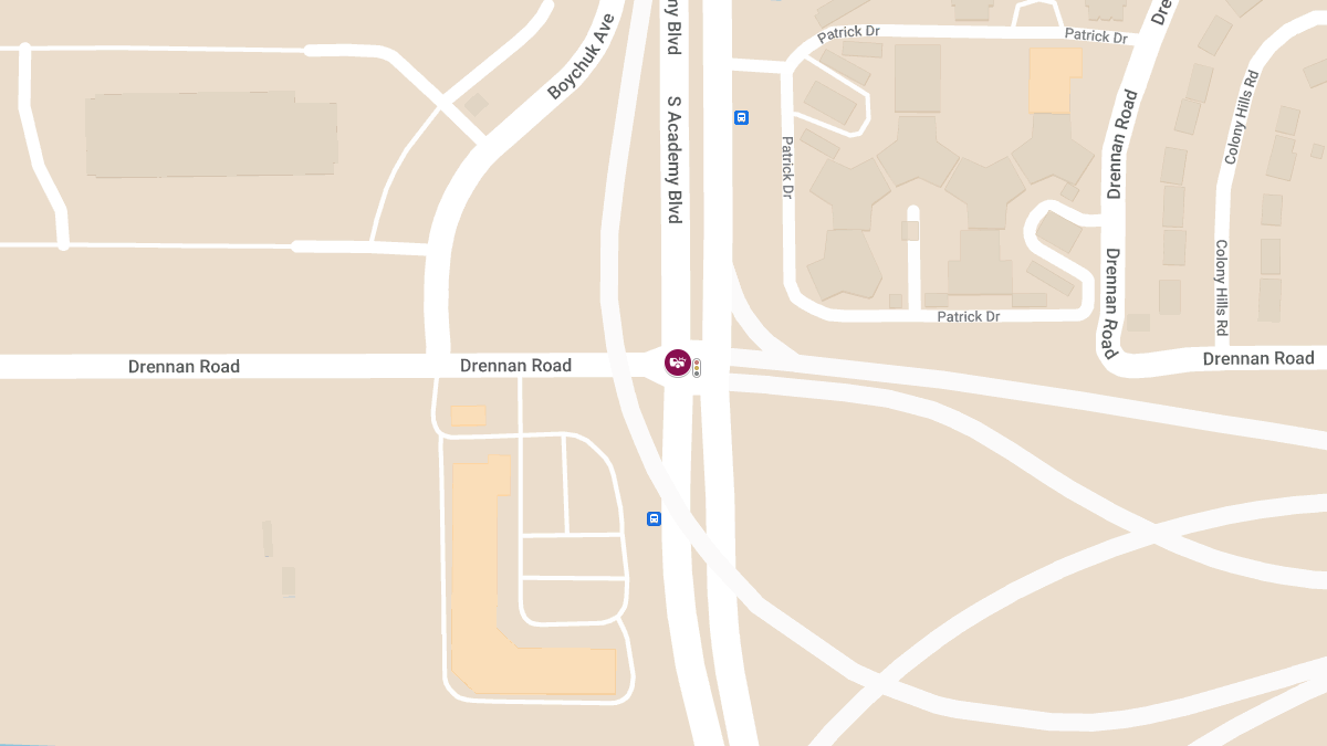 Police Officer Injured in Crash at S Academy Blvd & Drennan Rd