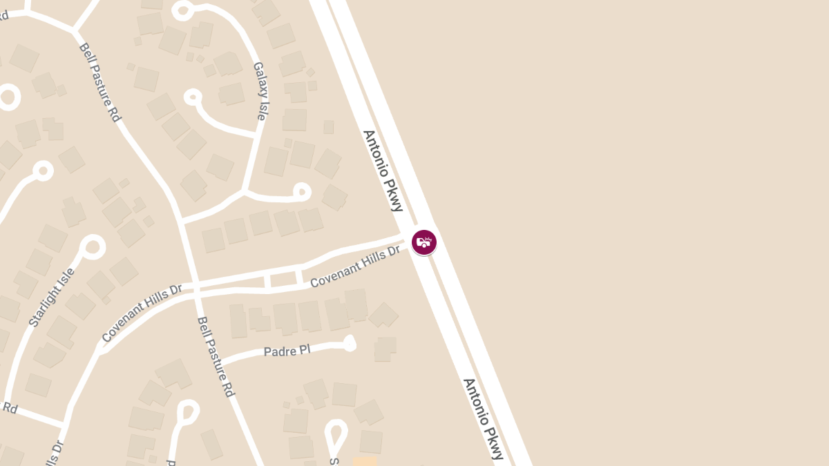Police Vehicle Involved in Crash at Antonio Pkwy & Covenant Hills Dr