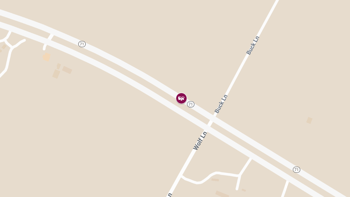 Rollover Crash With Injuries on E SH 71 EB