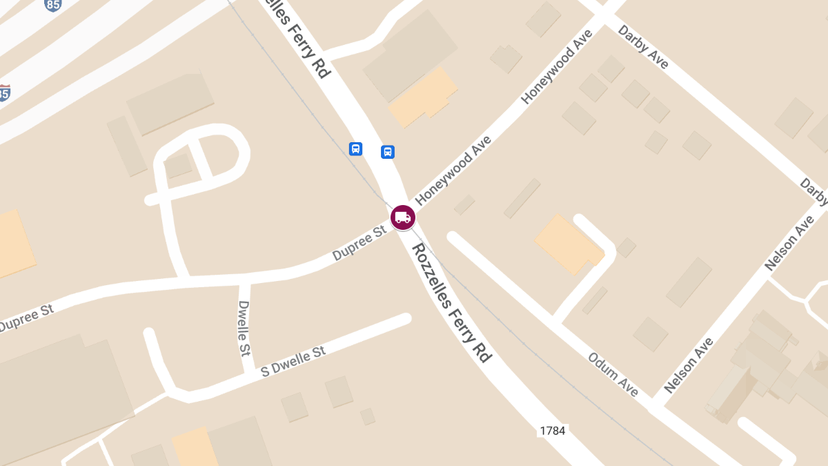 School Bus Crash with Injuries at Rozzelles Ferry Rd & Honeywood Ave