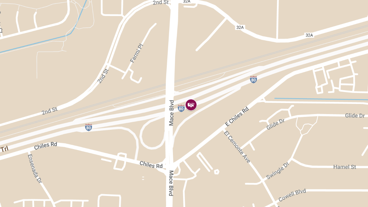 Three-Car Accident With Injuries on I-80 W at Mace Blvd