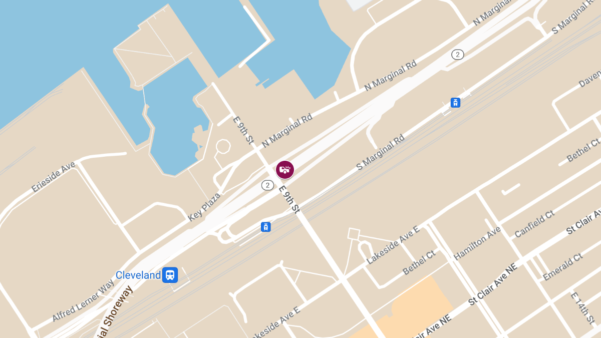 Three-Car Crash With Injuries Blocks Highway at E 9th St & OH-2 E