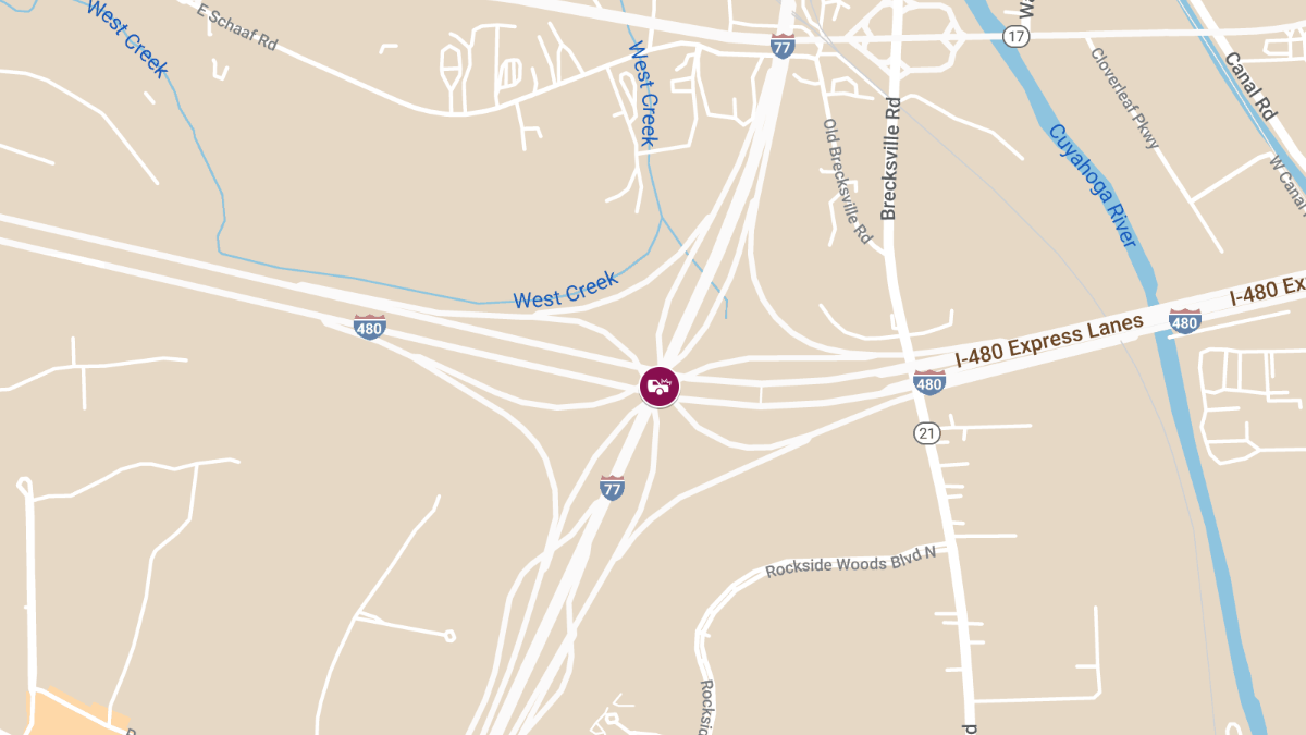 Three-Car Crash with Injuries on I-480W Near I-77S