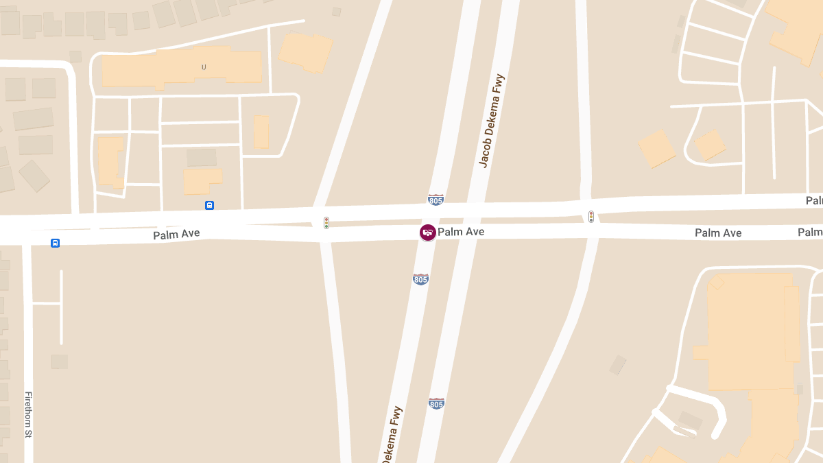 Three Injured in Two-Vehicle Crash on I-805 S at Palm Ave