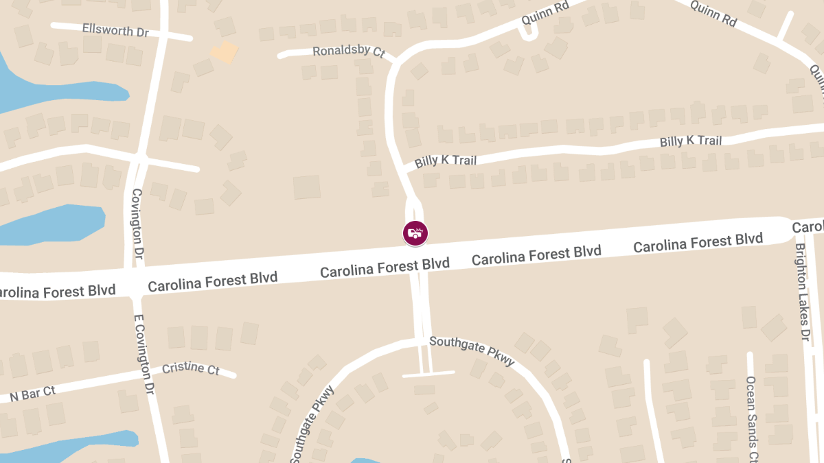 Three-Vehicle Crash with Injuries at Carolina Forest Blvd & Quinn Rd
