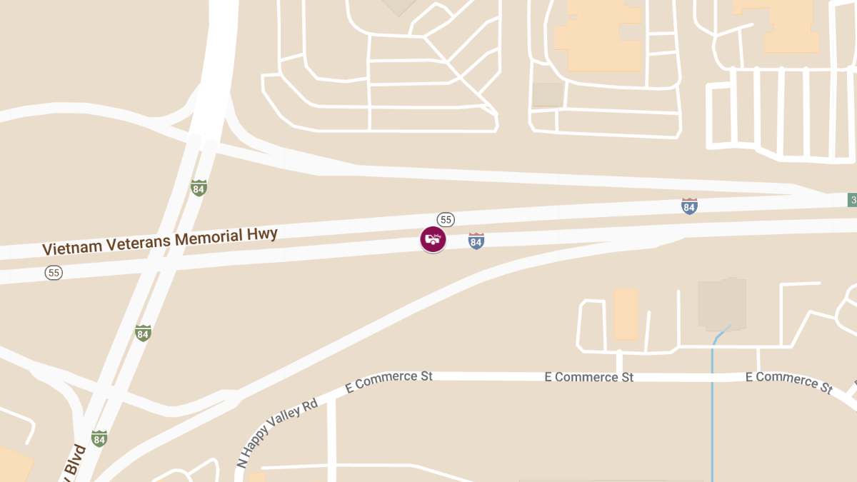 Three-Vehicle Crash with Injuries on I-84 Near Garrity Blvd