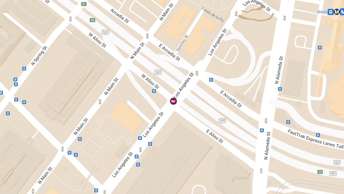 Traffic Accident with Injuries at Aliso St & N Los Angeles St
