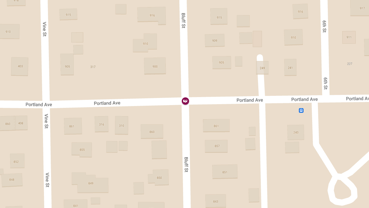 Traffic Accident with Injuries at Bluff/Portland
