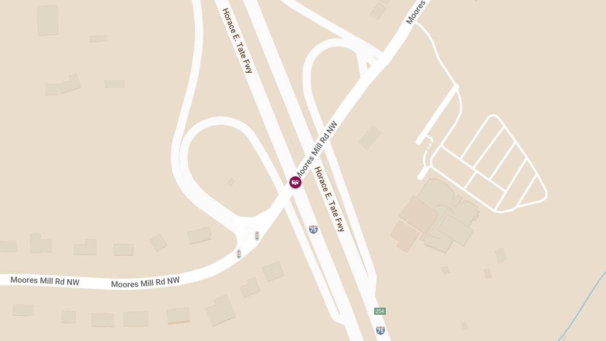 Traffic Accident with Injuries at I-75 S & Moores Mill Rd NW