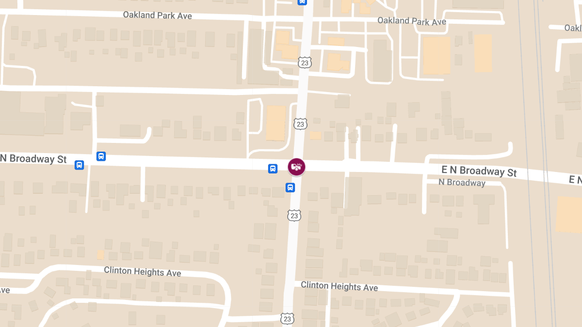 Traffic Collision With Injuries at Indianola Ave & E North Broadway St