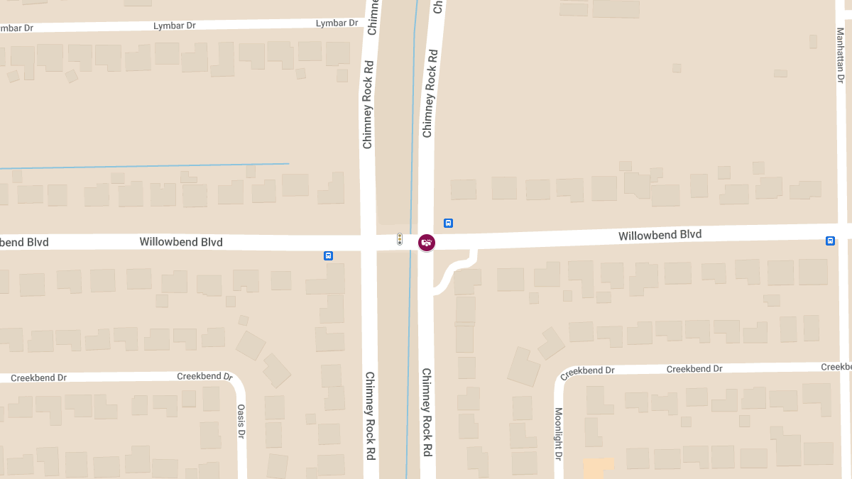 Traffic Collision With Injuries at Willowbend Blvd & Chimney Rock Rd