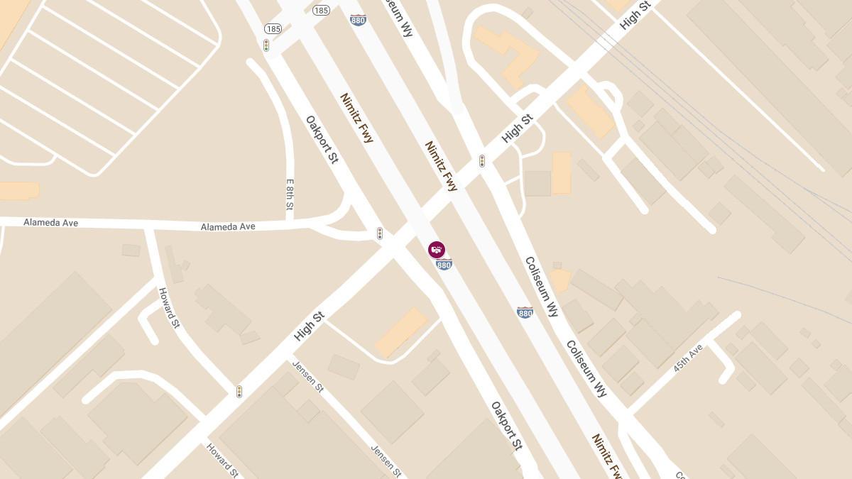 Traffic Collision With Injuries on I-880 N Near High St