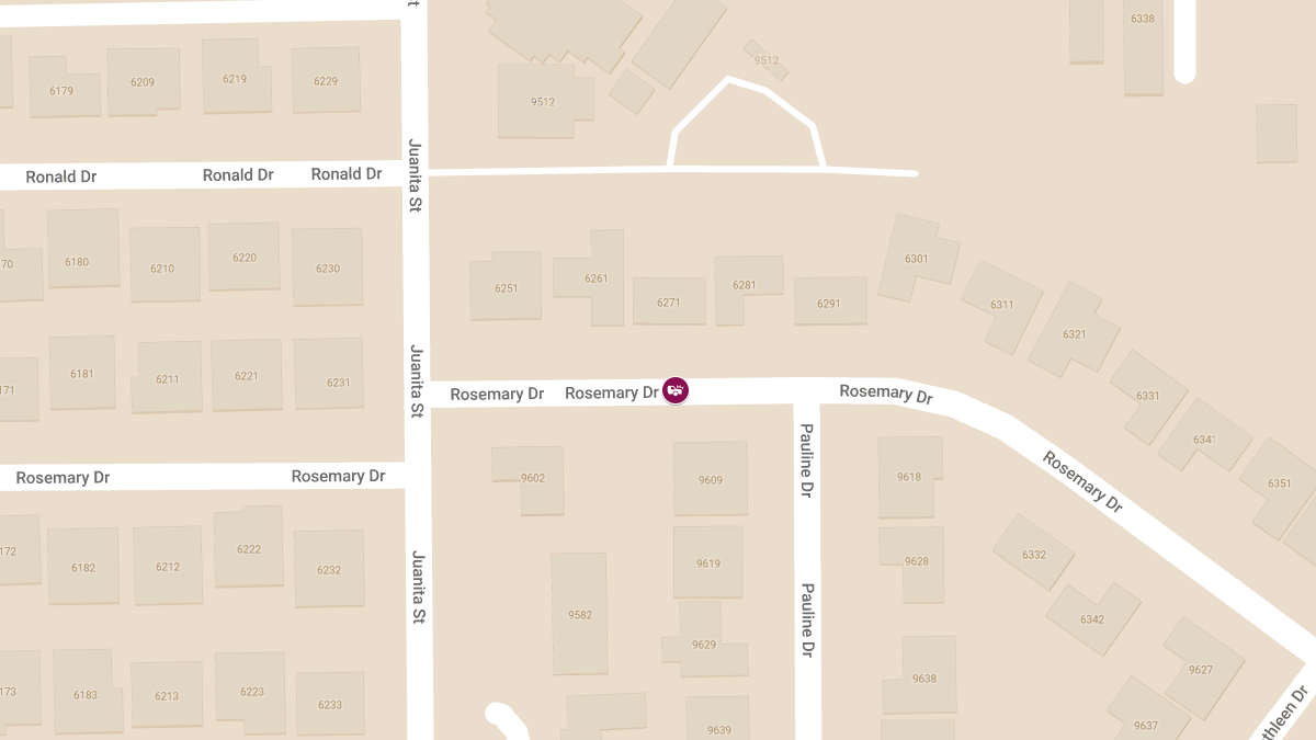 Traffic Collision with Injuries at 6291 Rosemary Dr