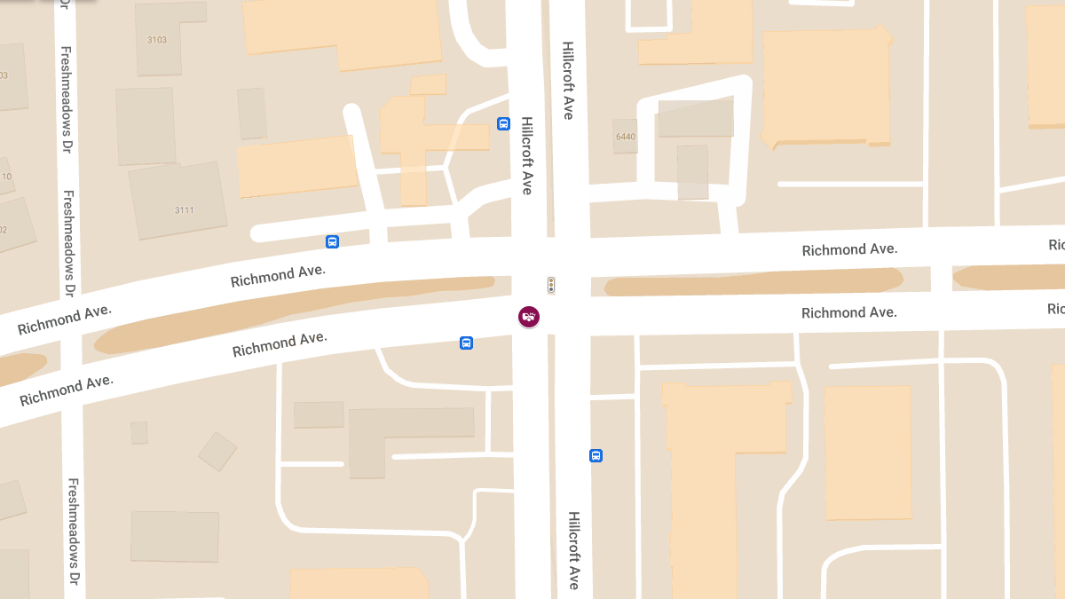 Traffic Collision with Injuries at Richmond Ave & Hillcroft Ave