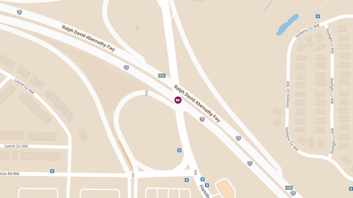 Traffic Collision with Injuries on I-20 W at Hamilton E Holmes Dr NW