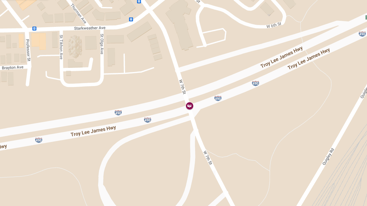 Traffic Collision with Injuries on I-490 W at W 7th St