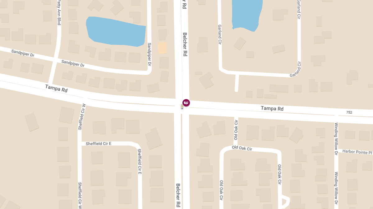 Traffic Crash with Roadblock Reported at Belcher Rd & Tampa Rd