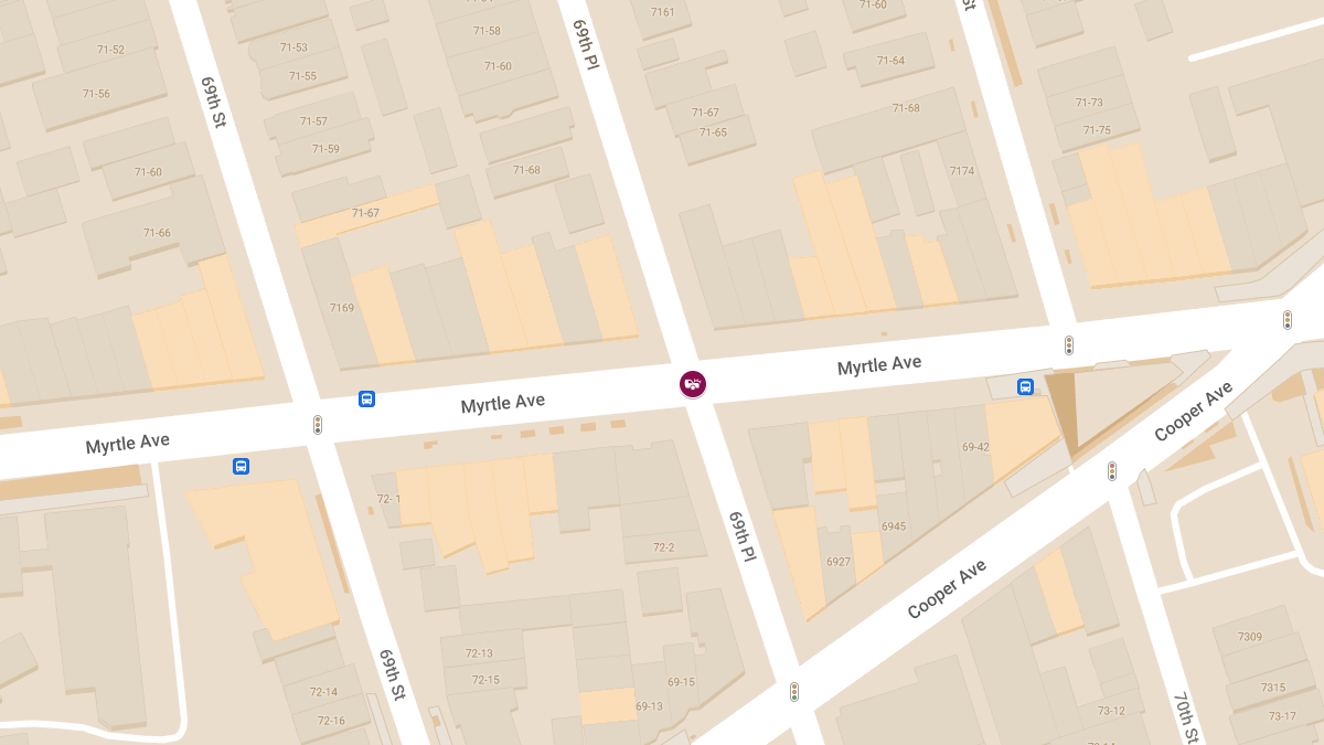 Two-Car Accident With Injuries at 69th Pl & Myrtle Ave