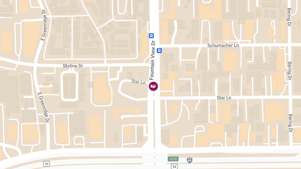 Two-Car Crash With Injuries at 3400 Fountain View Dr