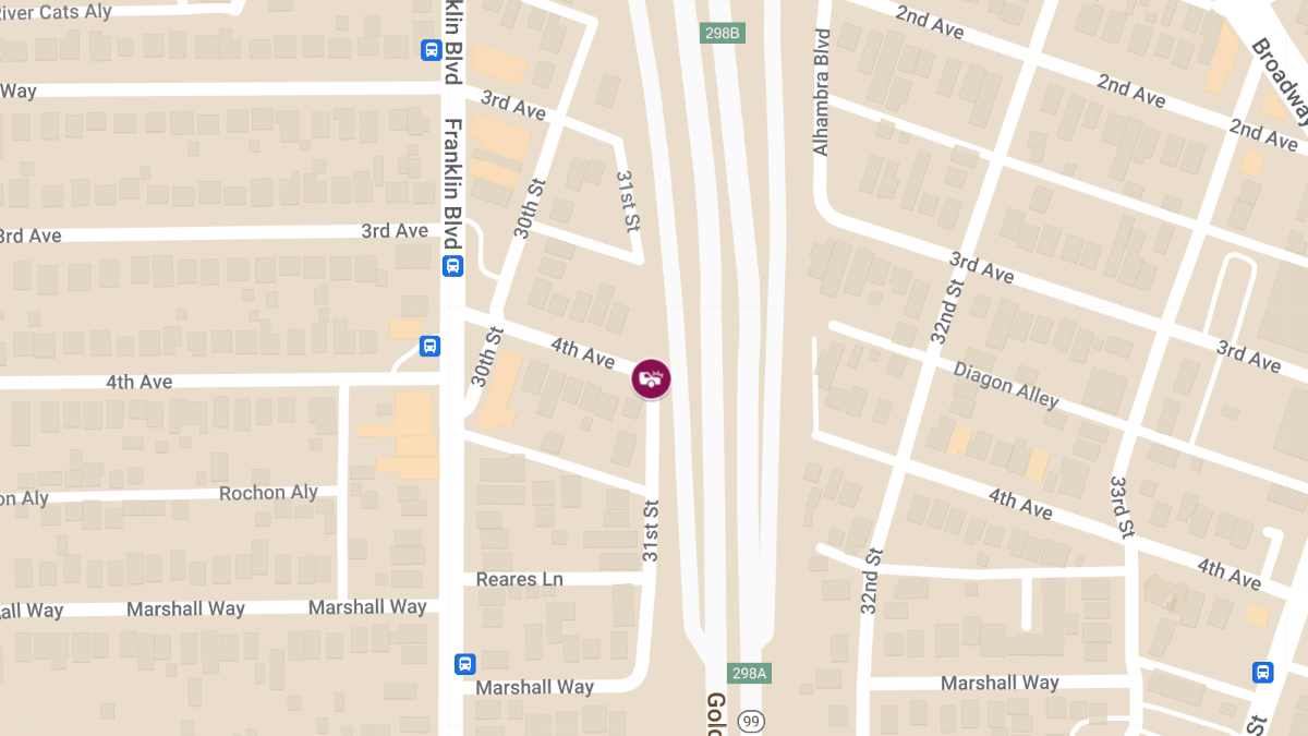 Two-Car Crash with Injuries at 4th Ave & S Sacramento Fwy