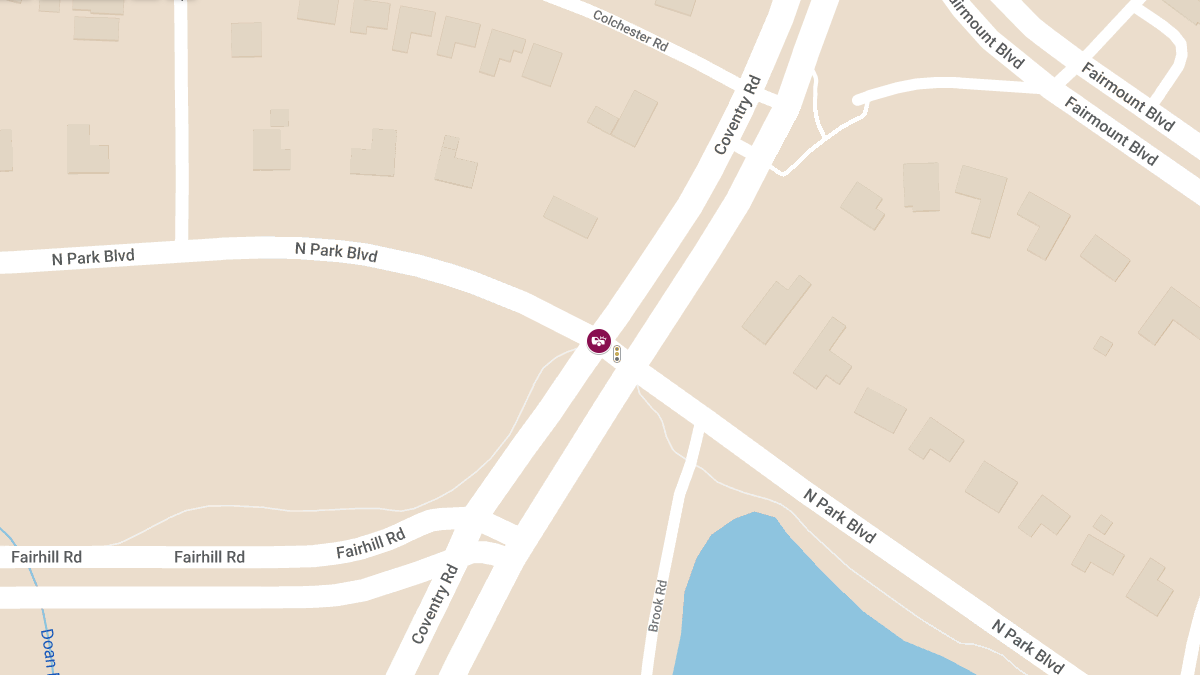 Two-Car Crash with Injuries at Coventry Rd & N Park Blvd