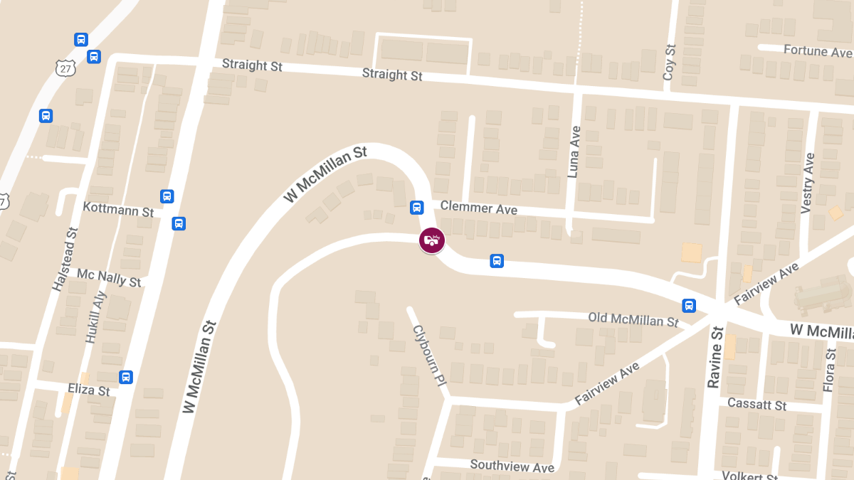 Two-Car Crash with Injuries at W McMillan St & Fairview Park Rd