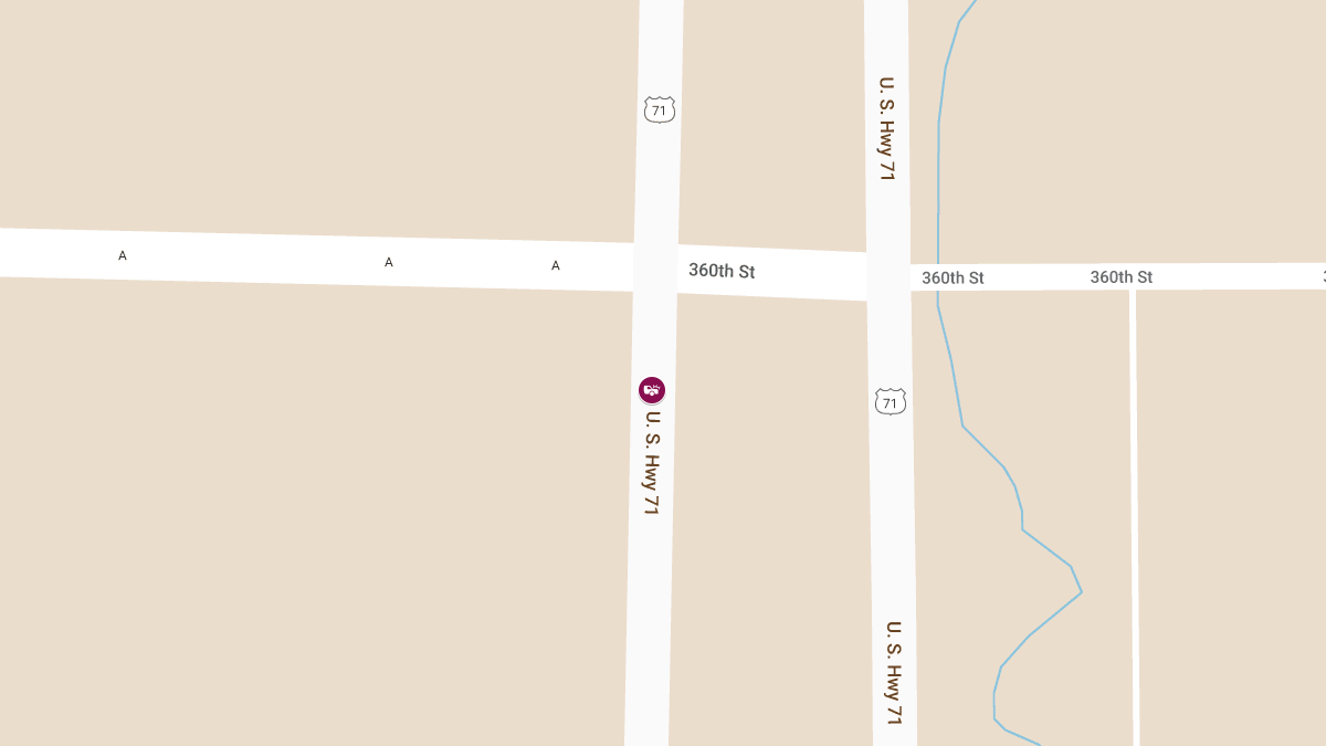 Two Injured in Crash on US-71 at Pumpkin Center