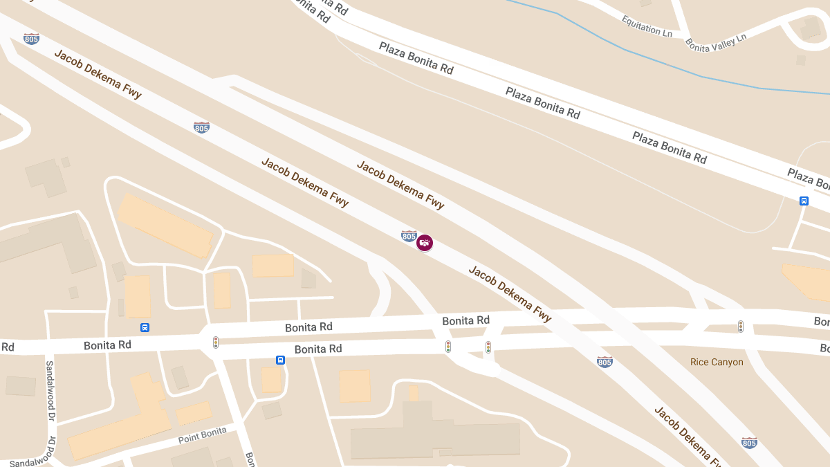 Two Injured in Multi-Vehicle Collision on I-805 at Palm Dr