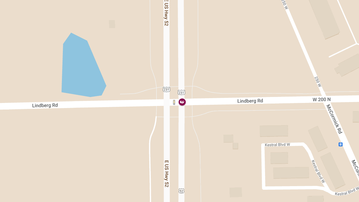 Two Injured in Two-Vehicle Crash at US 231 & Lindberg Rd