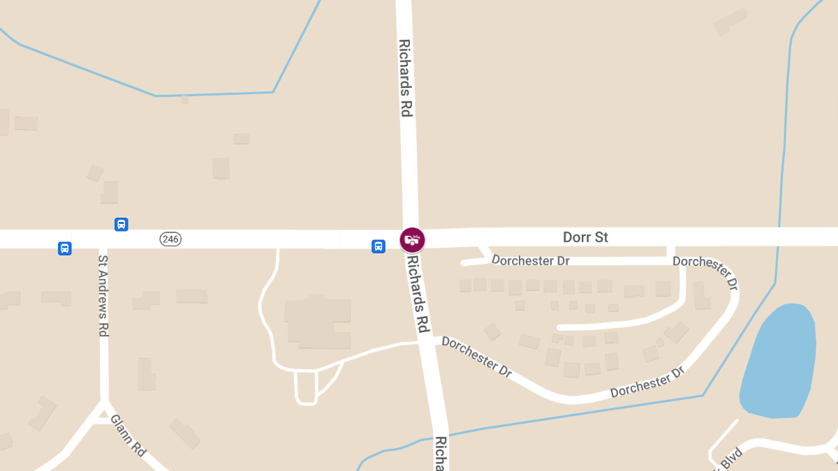 Two Seriously Injured in Crash at Dorr St & Richards Rd