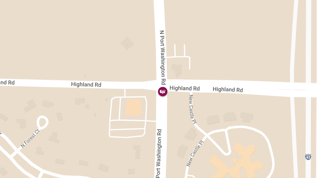 Two-Vehicle Accident with Injuries at Port Washington Rd & Highland Rd