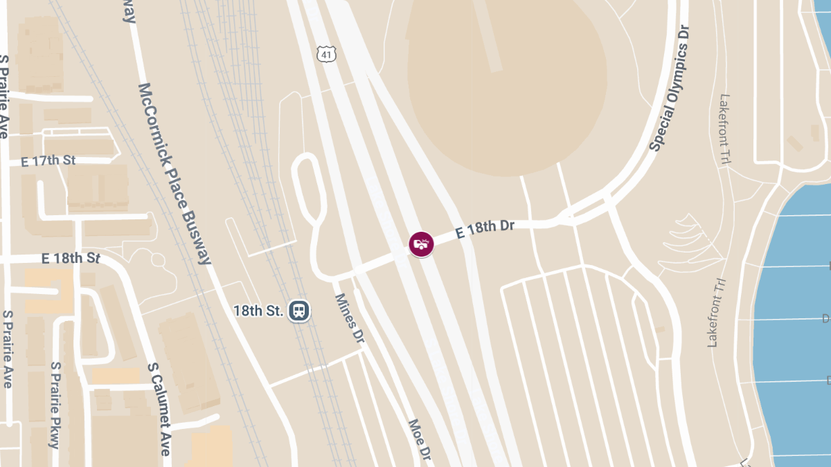 Two-Vehicle Collision With Injuries on E 18th St and S Lake Shore Dr