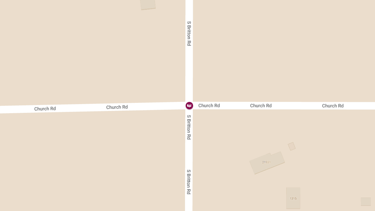 Two-Vehicle Crash Reported at Church Rd & S. Britton Rd