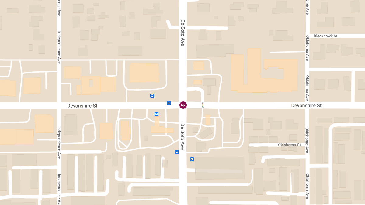 Two-Vehicle Crash With Injuries at Devonshire St & De Soto Ave