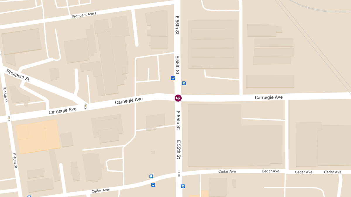 Two-Vehicle Crash With Injuries at E 55th St & Carnegie Ave