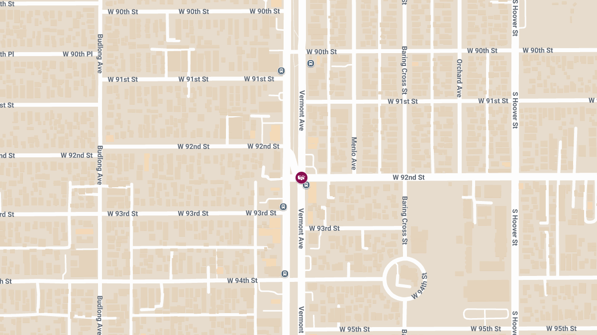 Two-Vehicle Crash With Injuries at W 92nd St & S Vermont Ave