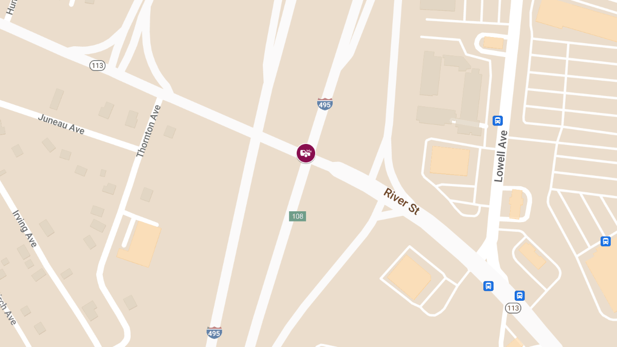 Two-Vehicle Crash With Injuries on River St & I-495 Ramp