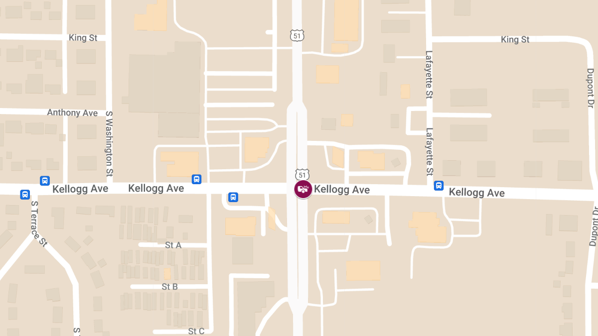 Two-Vehicle Crash at Center Ave & Kellogg Ave Causes Injuries