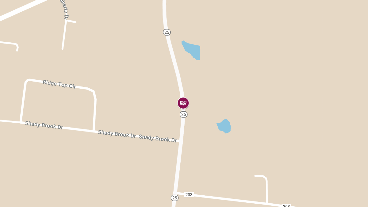 Two-Vehicle Crash on Hwy 25 Near Gordonville