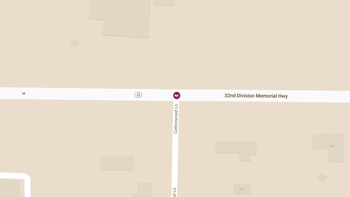 Two-Vehicle Crash with Injuries at Hwy 32 & Cottonwood Ln